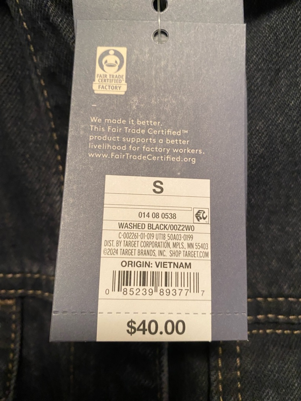 Universal Thread Washed Black Women’s Jean Jacket…size S - Picture 5 of 5